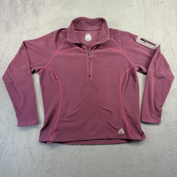 Eddie Bauer First Ascent 1/4 Zip Pullover Women's XL Purple Fleece Outdoor Hike - Picture 1 of 8